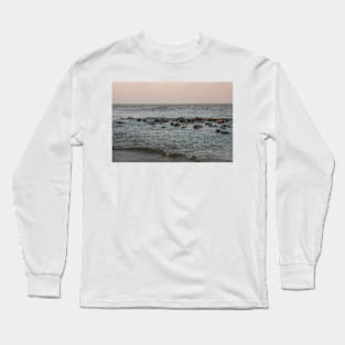 Group of turnstone birds on rocks along the shore Long Sleeve T-Shirt